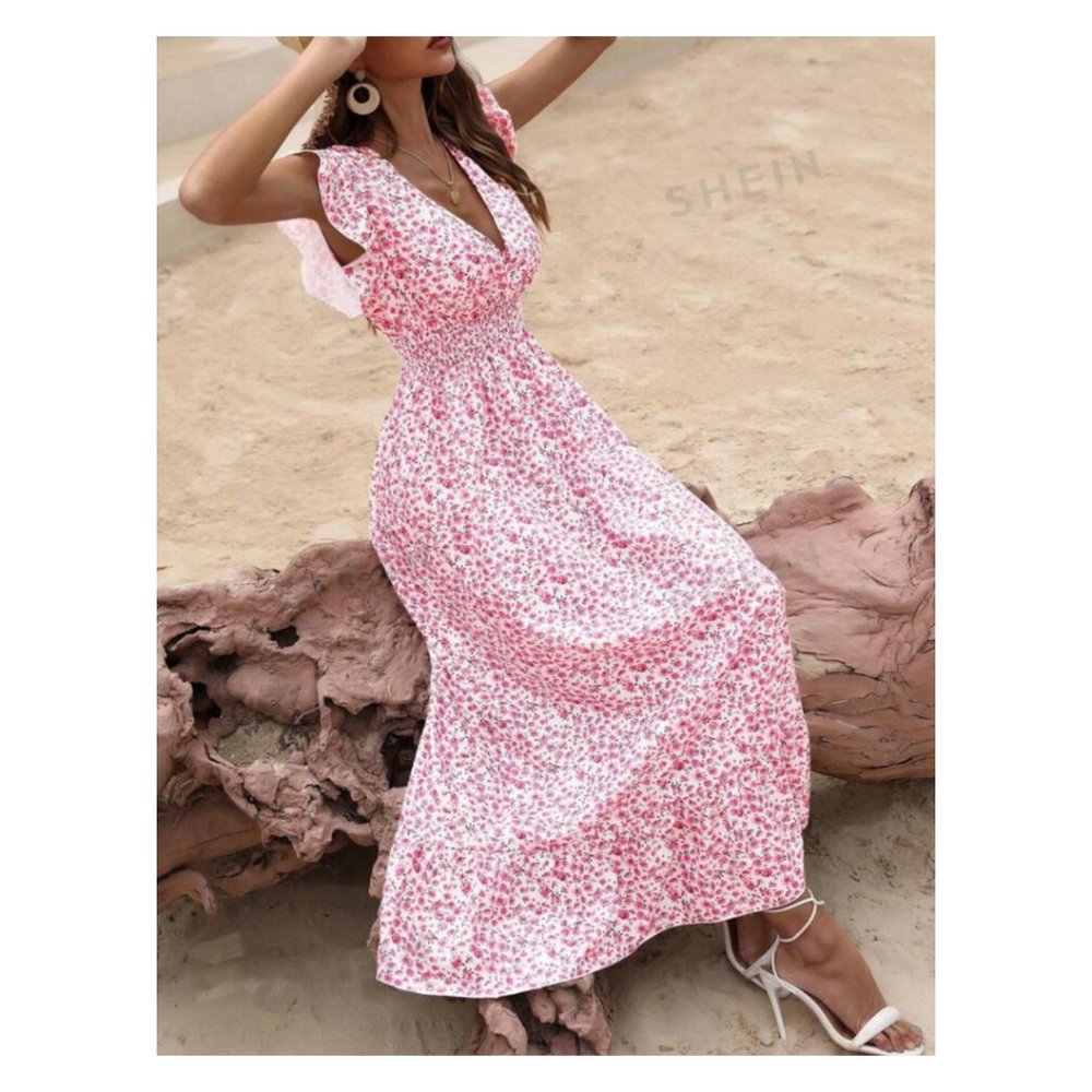 Timeless Floral Ruffle Hem Sundress XL NIB